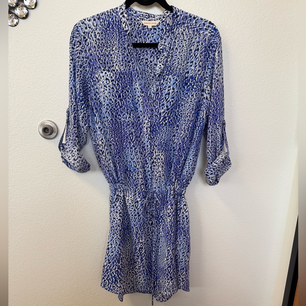 Rebecca Taylor Blue Leopard Fever Dress
Silk Shirtdress - Picture 3 of 7